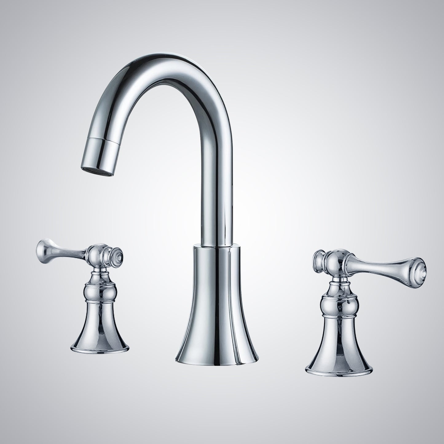 Fontana Grappa 2.4 GPM Dual Handle Chrome Brass Deck Mounted Sink Faucet