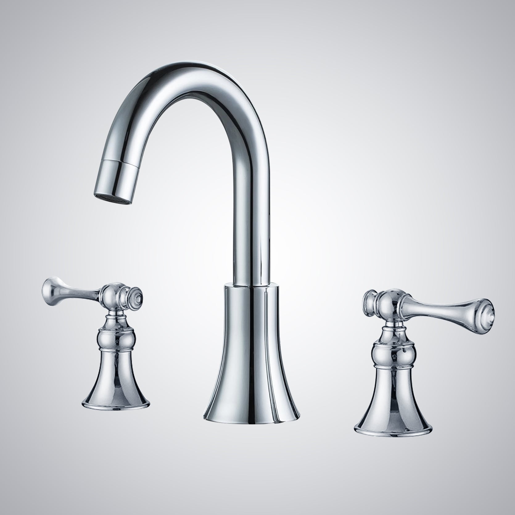 Fontana Grappa 2.4 GPM Dual Handle Chrome Brass Deck Mounted Sink Faucet