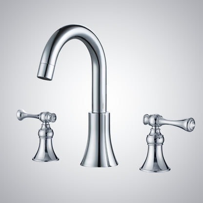 Fontana Grappa 2.4 GPM Dual Handle Chrome Brass Deck Mounted Sink Faucet