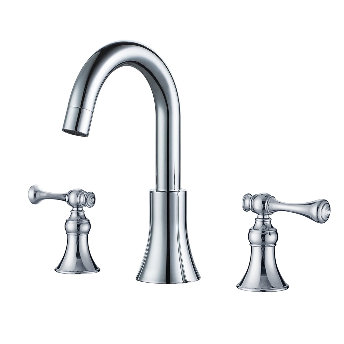 Fontana Grappa 2.4 GPM Dual Handle Chrome Brass Deck Mounted Sink Faucet
