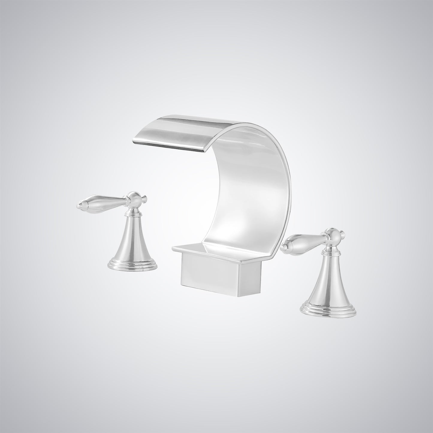 Fontana Isere 1.2 GPM Two Handle Deck Mounted Matte White Thermostatic Waterfall Faucet