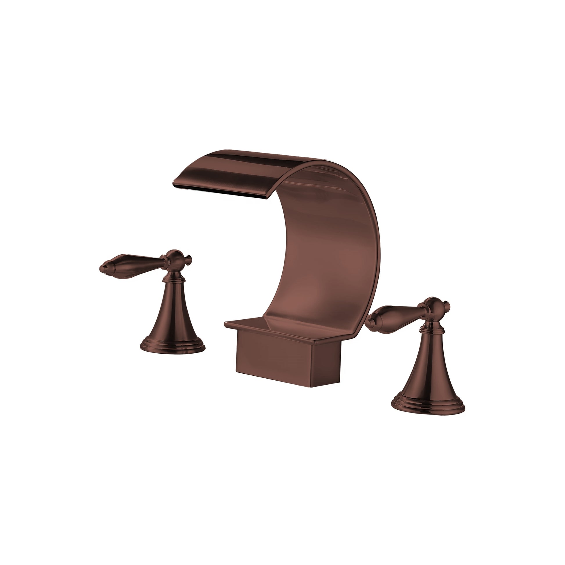 Fontana Isere 1.2 GPM Two Handle Deck Mounted Oil Rubbed Bronze Thermostatic Waterfall Faucet