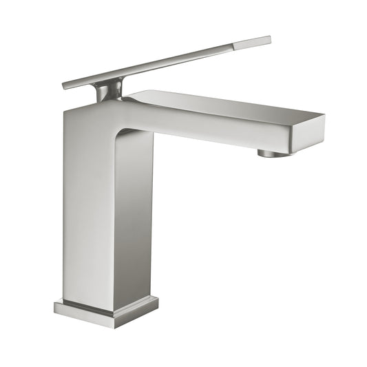 Fontana Lanusei 1.2 GPM Single Handle Deck Mounted Brushed Nickel Faucet