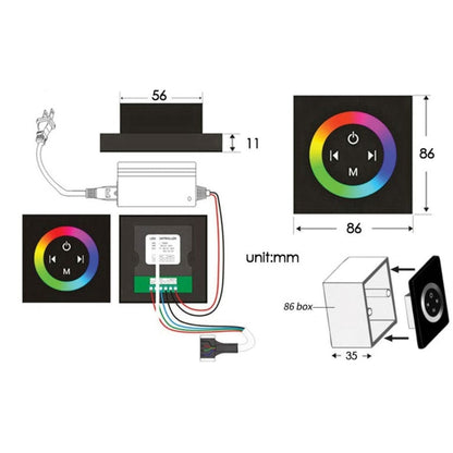 Fontana Latina Creative Luxury Chrome Recessed Ceiling Mounted LED Musical & Touch Panel Controlled Thermostatic Waterfall, Rainfall, Water Column & Mist Shower System With 3-Jet Body Sprays and Hand Shower