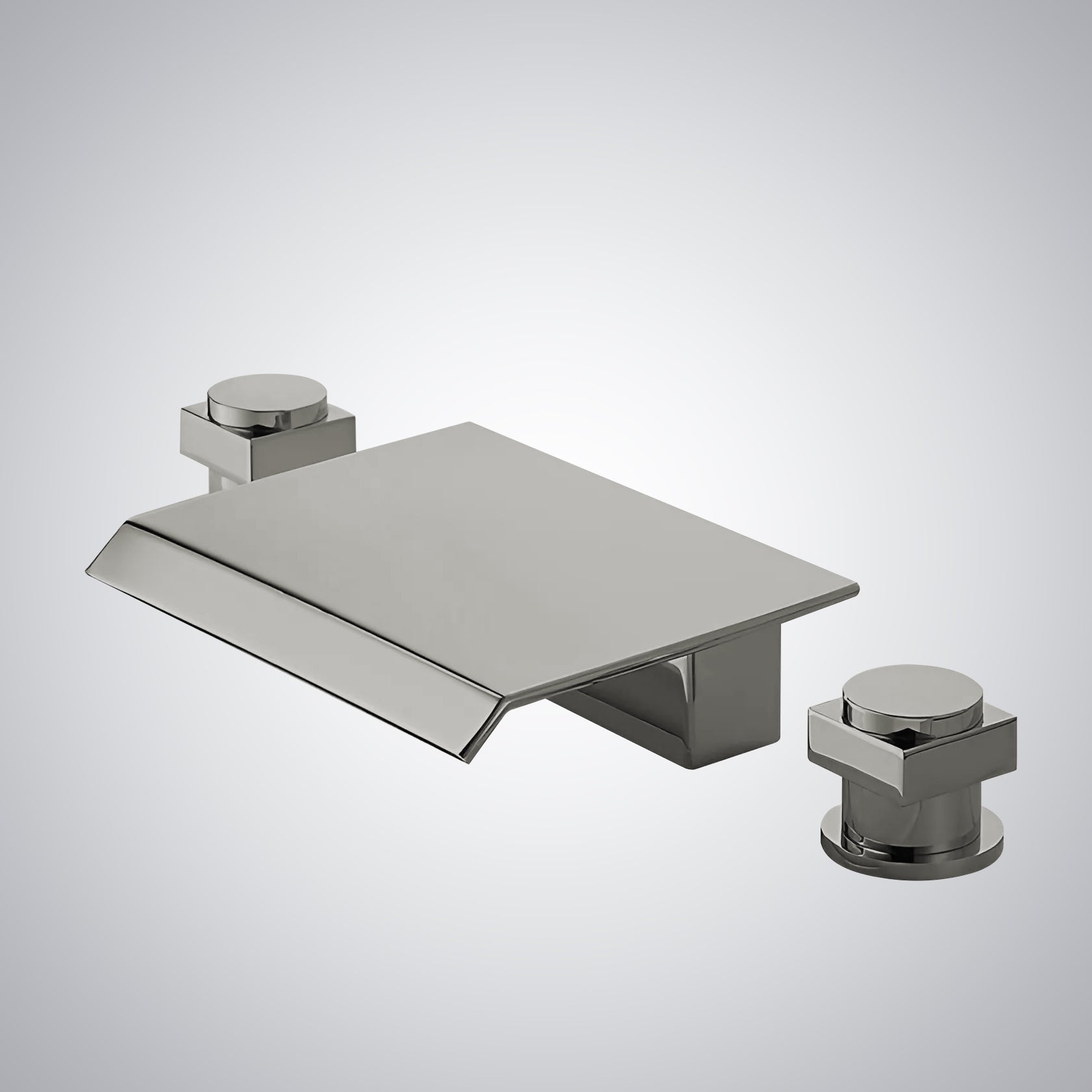 Fontana Laye 1.2 GPM Deck Mounted Waterfall Thermostatic Brushed Nickel Sink Faucet