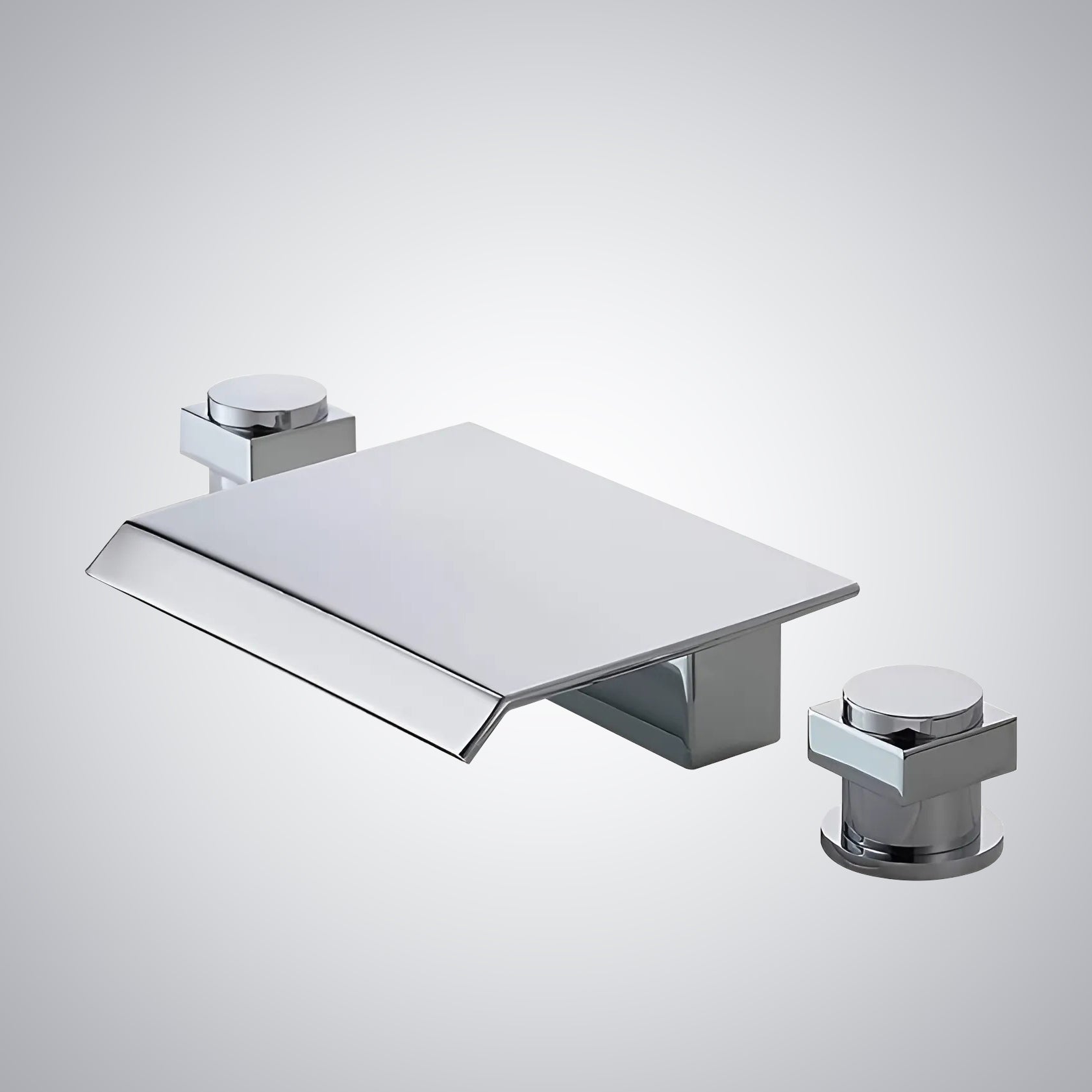 Fontana Laye 1.2 GPM Deck Mounted Waterfall Thermostatic Chrome Sink Faucet