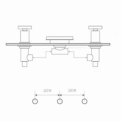 Fontana Laye 1.2 GPM Deck Mounted Waterfall Thermostatic Brushed Nickel Sink Faucet