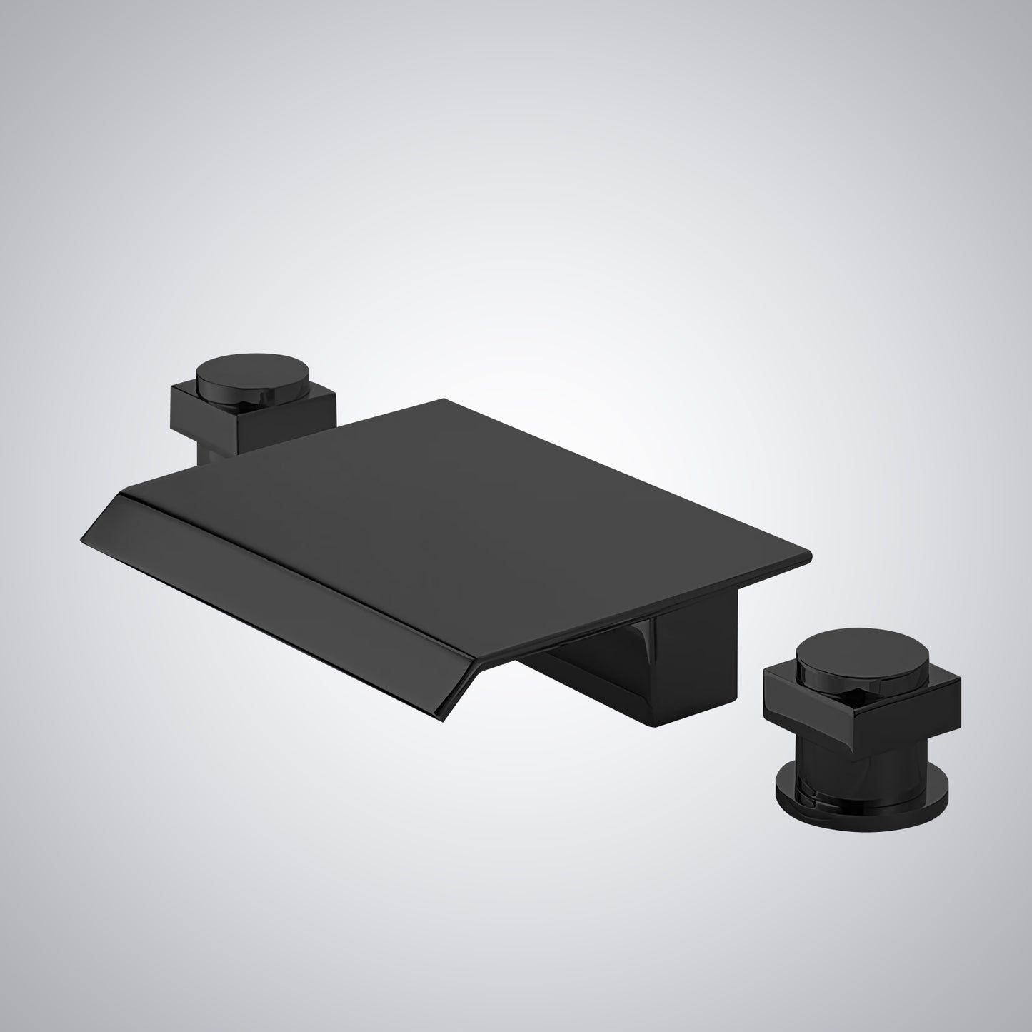 Fontana Laye 1.2 GPM Deck Mounted Waterfall Thermostatic Matte Black Sink Faucet