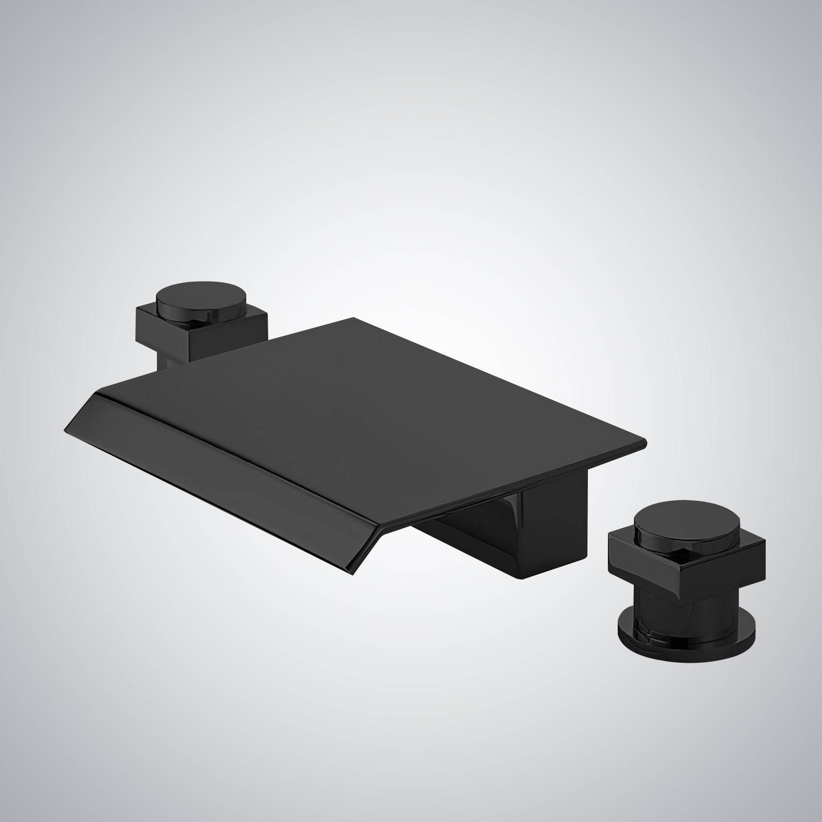 Fontana Laye 1.2 GPM Deck Mounted Waterfall Thermostatic Matte Black Sink Faucet