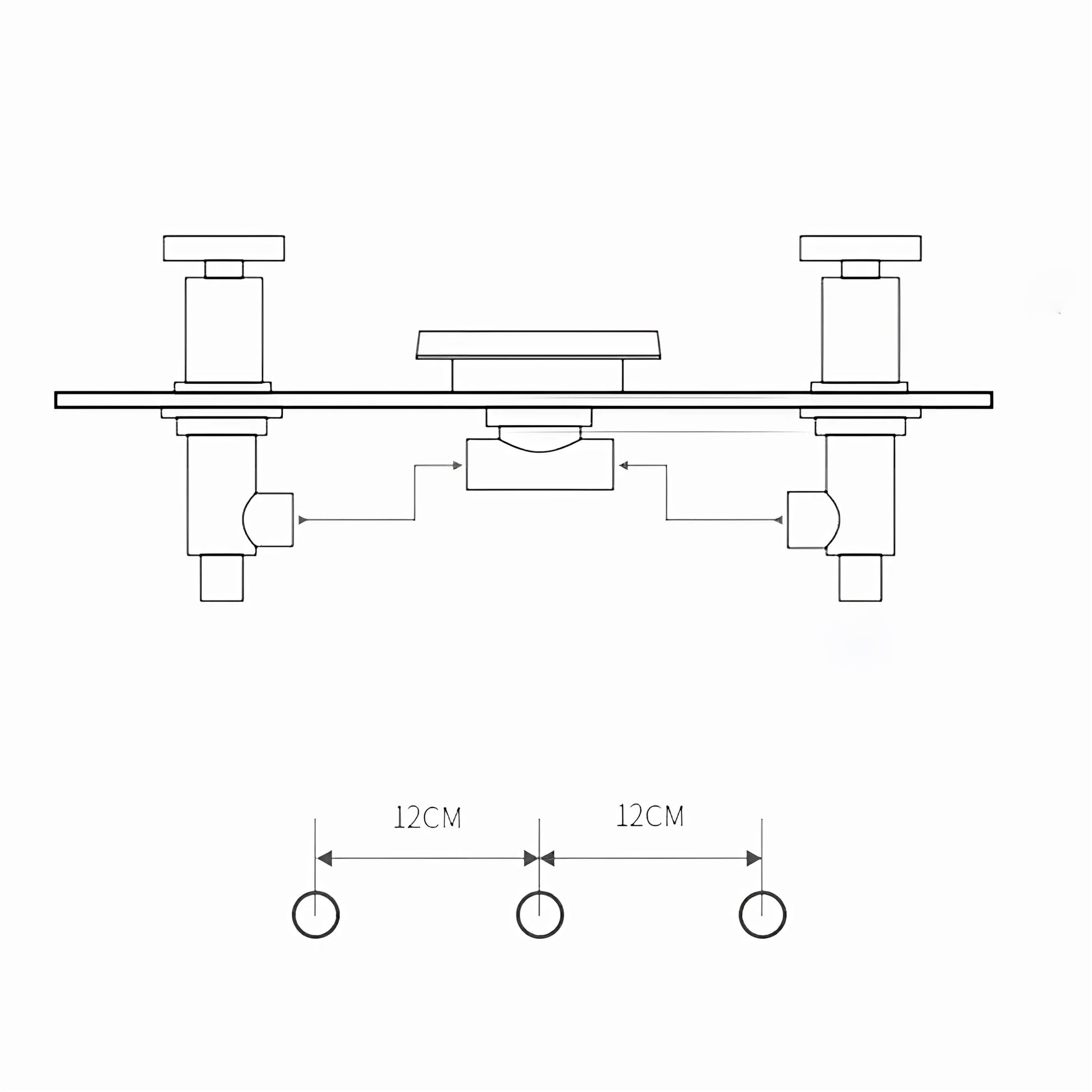 Fontana Laye 1.2 GPM Deck Mounted Waterfall Thermostatic Gun Metal Gray Sink Faucet