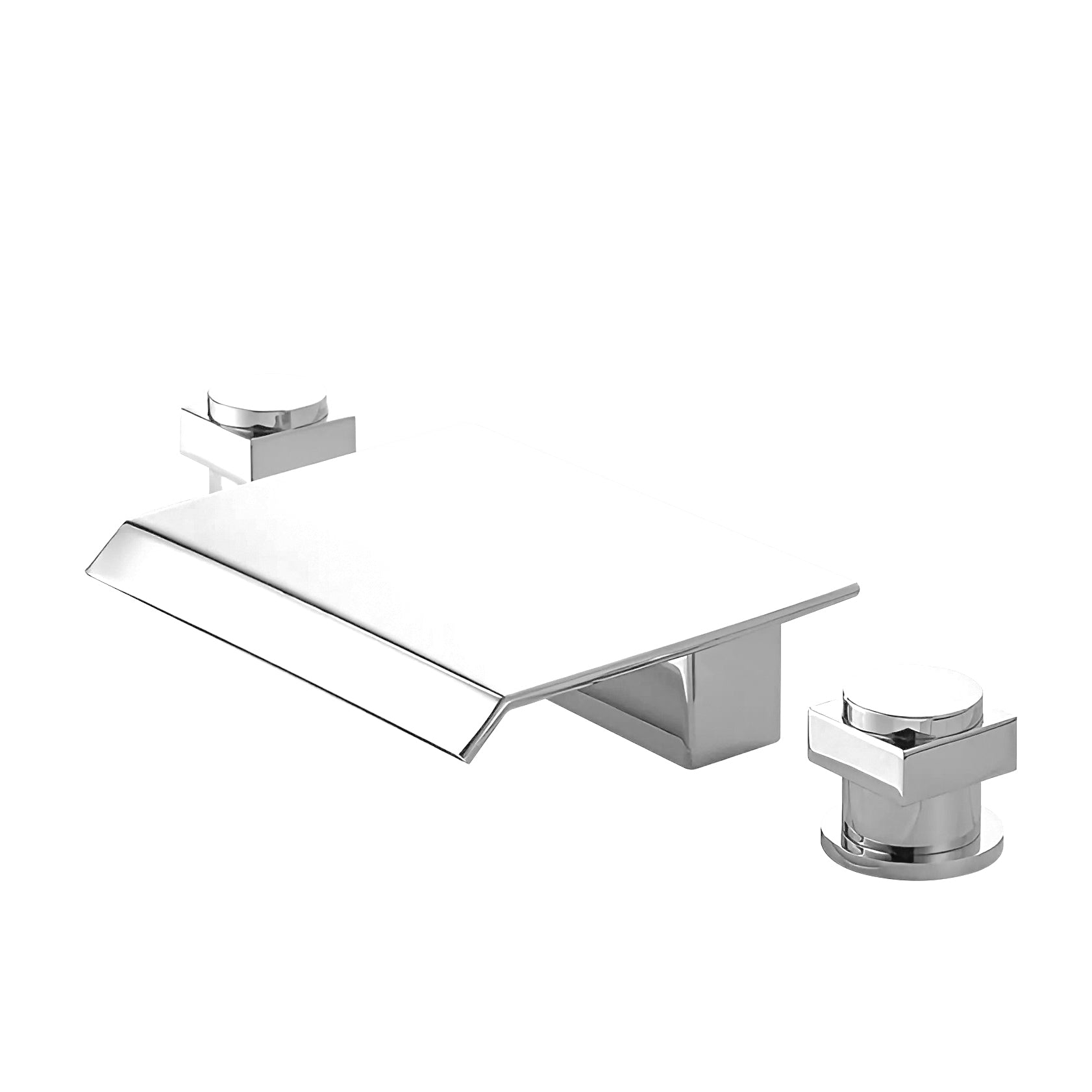 Fontana Laye 1.2 GPM Deck Mounted Waterfall Thermostatic Matte White Sink Faucet