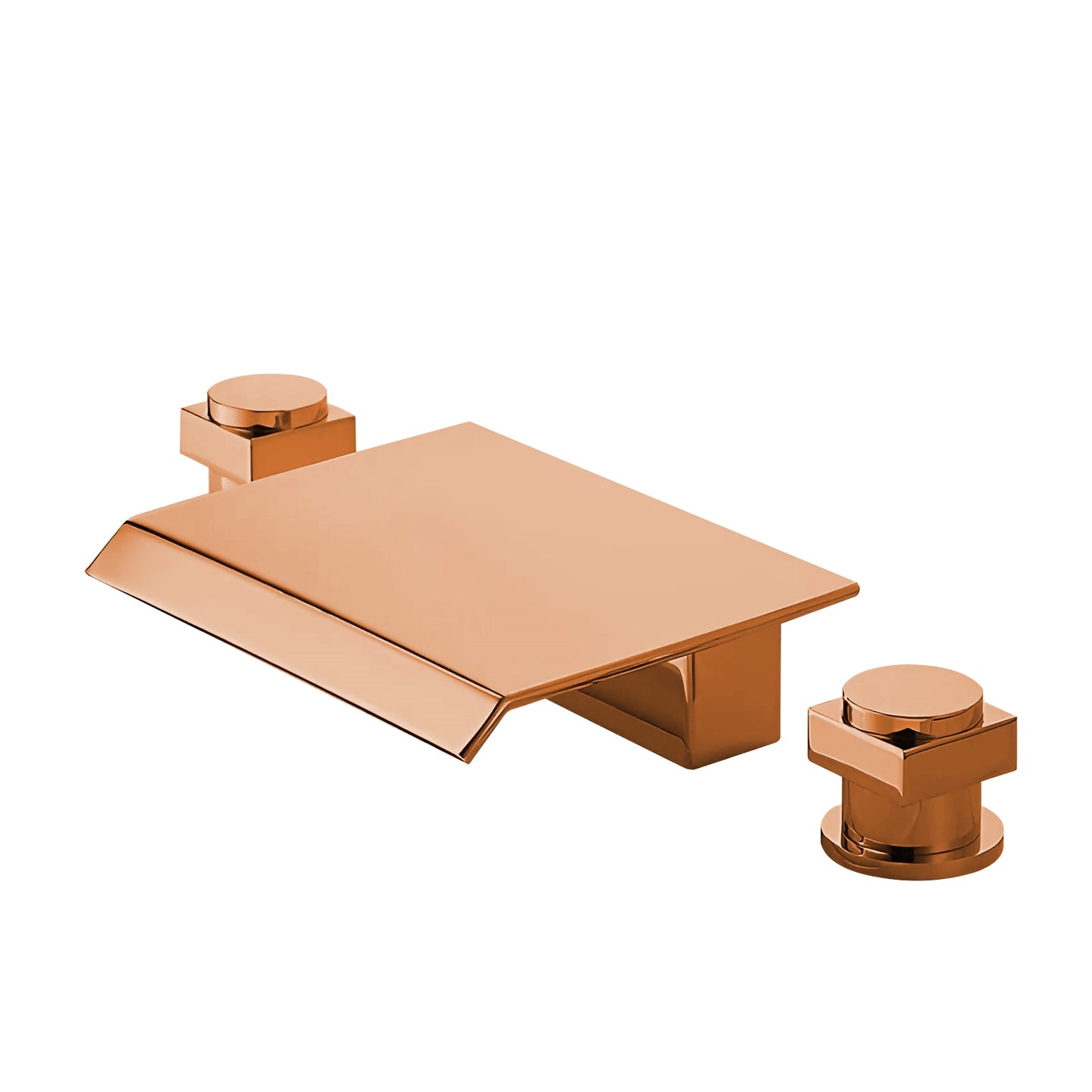 Fontana Laye 1.2 GPM Deck Mounted Waterfall Thermostatic Rose Gold Sink Faucet