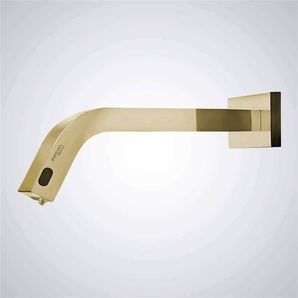 Fontana Le Havre 2 in 1 Wall Mount Touchless Brushed Gold Faucet and Soap Dispenser