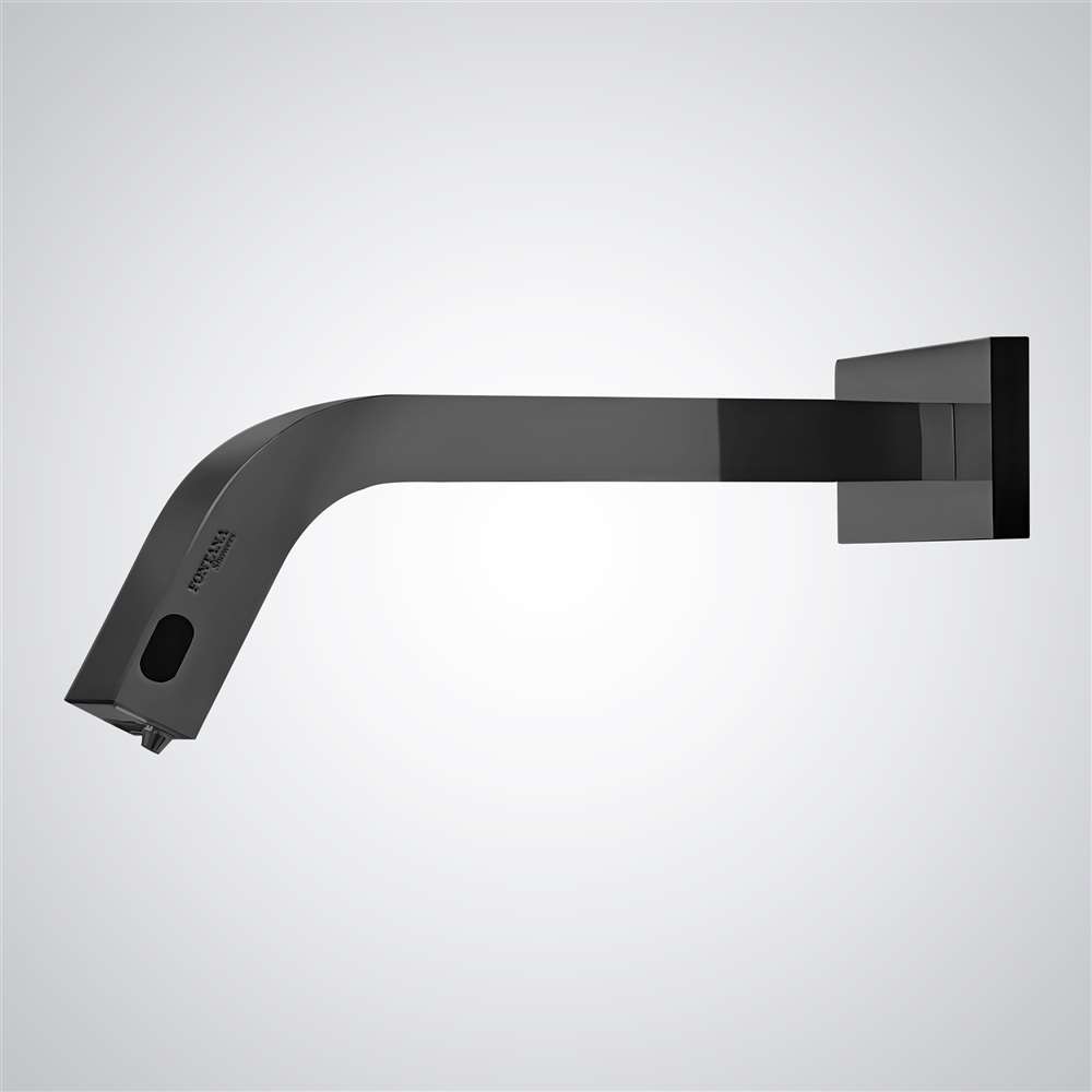 Fontana Le Havre 2 in 1 Wall Mount Touchless Light Matte Black Faucet and Soap Dispenser