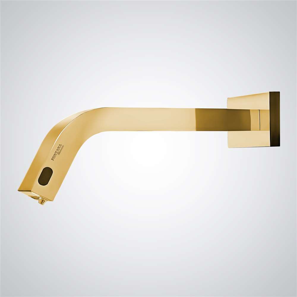 Fontana Le Havre 2 in 1 Wall Mount Touchless Polished Gold Faucet and Soap Dispenser