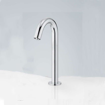 Fontana Le Havre Long Neck Commercial Motion Sensor Chrome Faucet With Automatic Deck Mount Liquid Foam Soap Dispenser