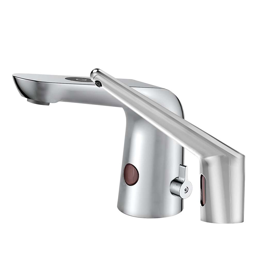 Fontana Le Havre Motion Sensor Brushed Nickel Faucet and Automatic Deck Mount Soap Dispenser