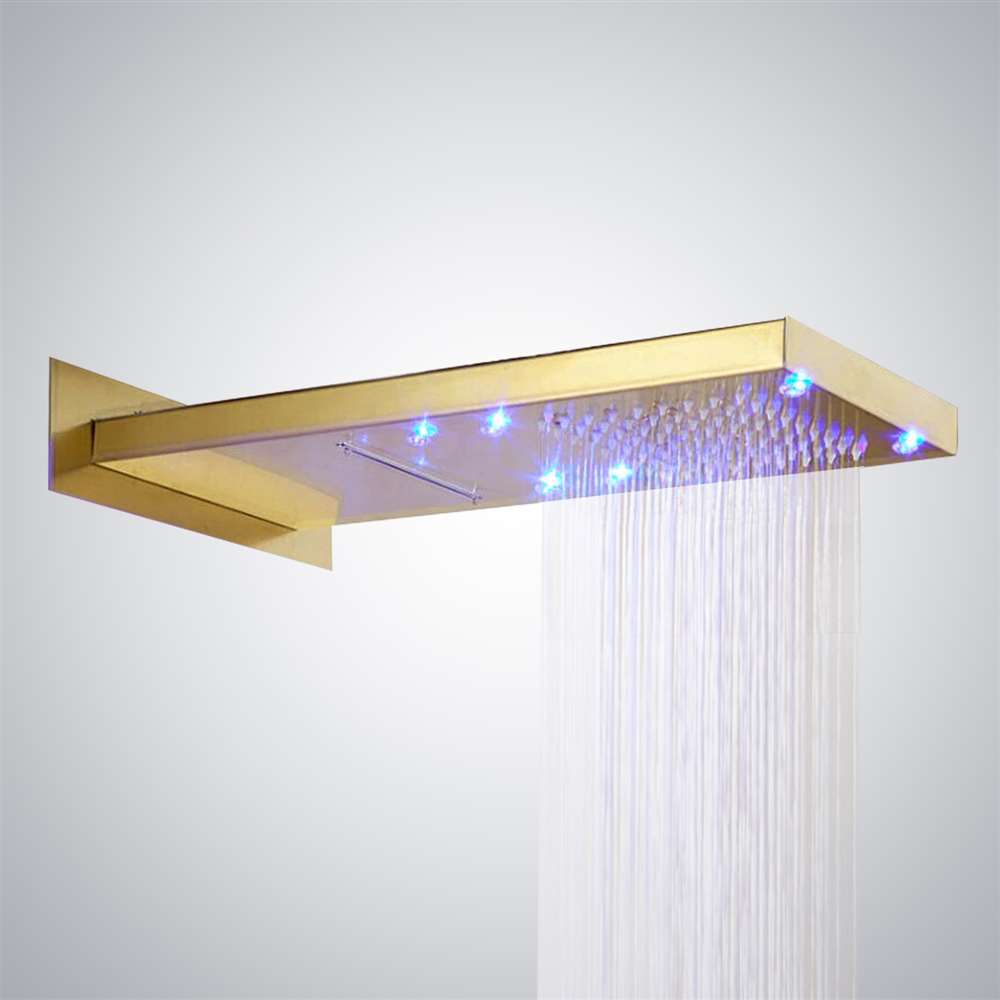 Fontana Lenox LED Gold Waterfall and Rain Fall Shower Head