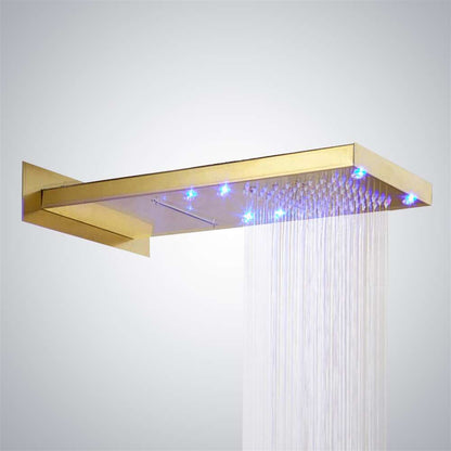 Fontana Lenox LED Gold Waterfall and Rain Fall Shower Head