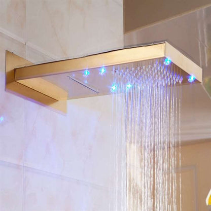 Fontana Lenox LED Gold Waterfall and Rain Fall Shower Head