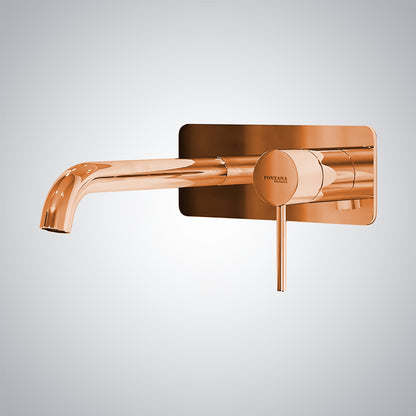 Fontana Lierna Single Handle Rose Gold Wall Mounted Faucet