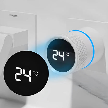 Fontana Lievin Single Handle Wall Mounted Matte White Faucet With Digital Mixer