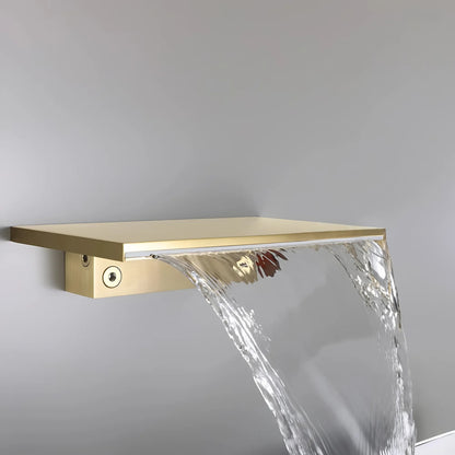 Fontana Loches 1.2 GPM Waterfall Single Knob Touchless Brushed Gold Faucet