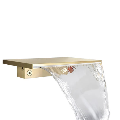 Fontana Loches 1.2 GPM Waterfall Single Knob Touchless Brushed Gold Faucet