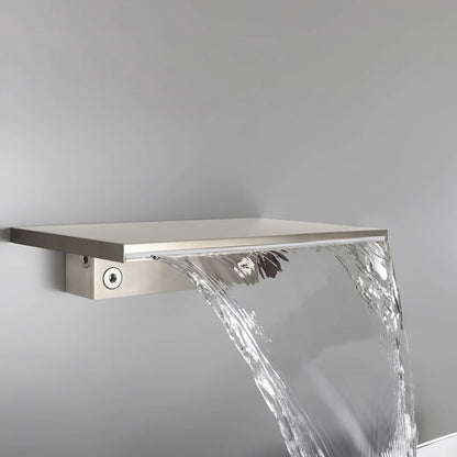 Fontana Loches 1.2 GPM Waterfall Single Knob Touchless Brushed Nickel Faucet