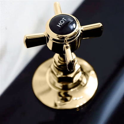 Fontana Logrono 8" Widespread Dual Handle Brushed Gold Deck Mounted Faucet
