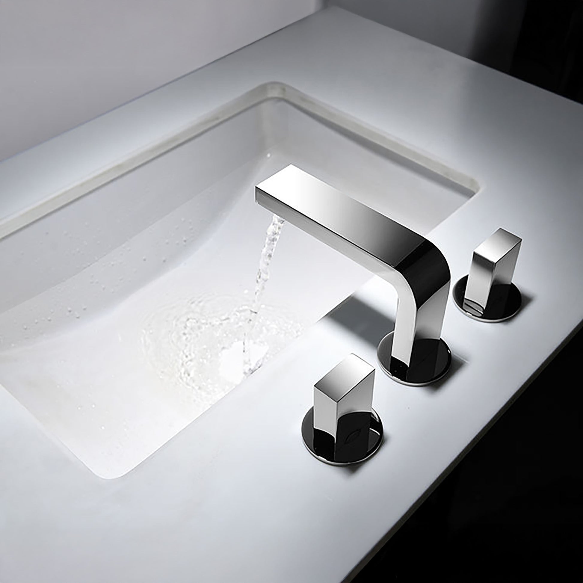 Fontana Luarca 4" Centerset Deck Mounted Dual Handle Thermostatic Chrome Sink Faucet