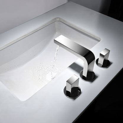 Fontana Luarca 4" Centerset Deck Mounted Dual Handle Thermostatic Chrome Sink Faucet