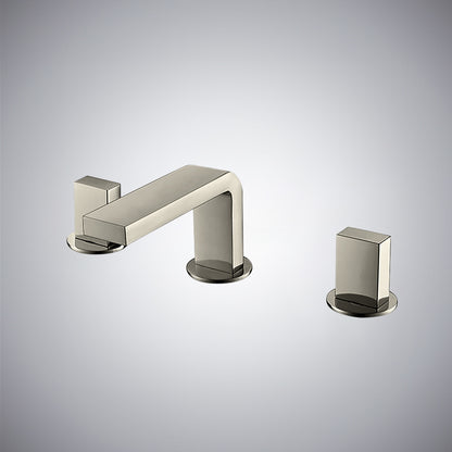 Fontana Luarca 4" Centerset Deck Mounted Dual Handle Thermostatic Gun Metal Gray Sink Faucet