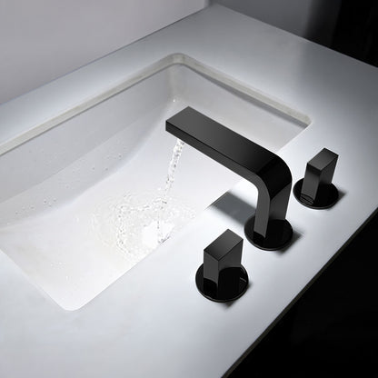 Fontana Luarca 4" Centerset Deck Mounted Dual Handle Thermostatic Matte Black Sink Faucet