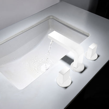 Fontana Luarca 4" Centerset Deck Mounted Dual Handle Thermostatic Matte White Sink Faucet