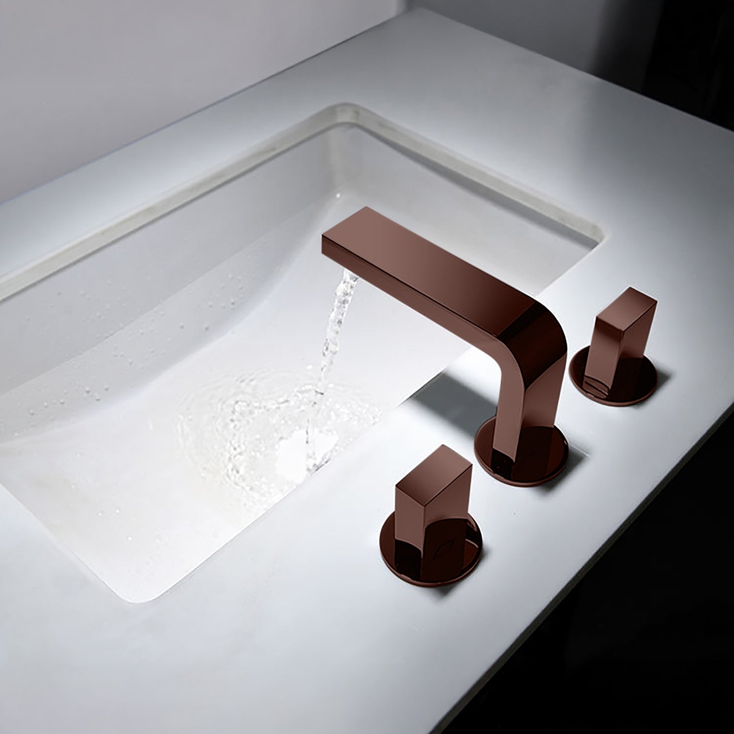 Fontana Luarca 4" Centerset Deck Mounted Dual Handle Thermostatic Oil Rubbed Bronze Sink Faucet