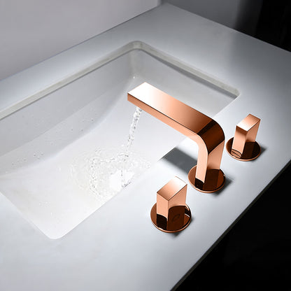 Fontana Luarca 4" Centerset Deck Mounted Dual Handle Thermostatic Rose Gold Sink Faucet