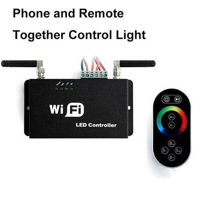 Fontana Luigi Ceiling Mount Rainfall Waterfall Phone and Remote LED Light Control Showerhead