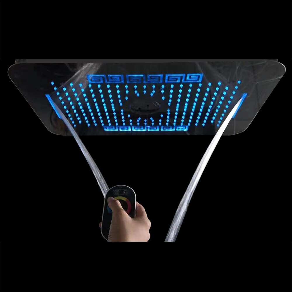 Fontana Luigi Ceiling Mount Rainfall Waterfall Phone and Remote LED Light Control Showerhead