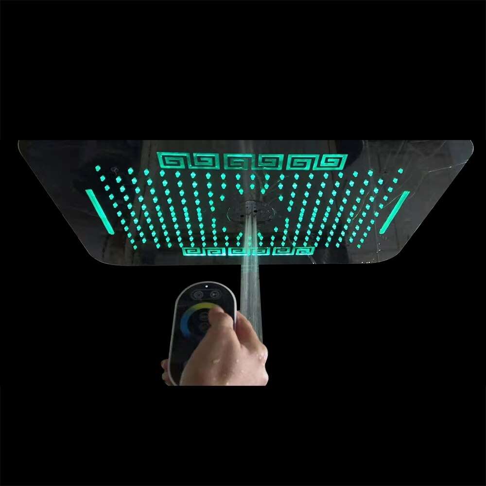 Fontana Luigi Ceiling Mount Rainfall Waterfall Phone and Remote LED Light Control Showerhead