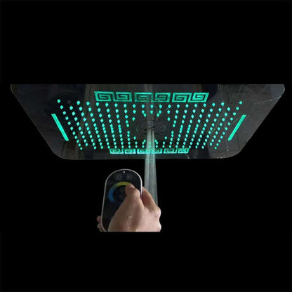 Fontana Luigi Ceiling Mount Rainfall Waterfall Phone and Remote LED Light Control Showerhead