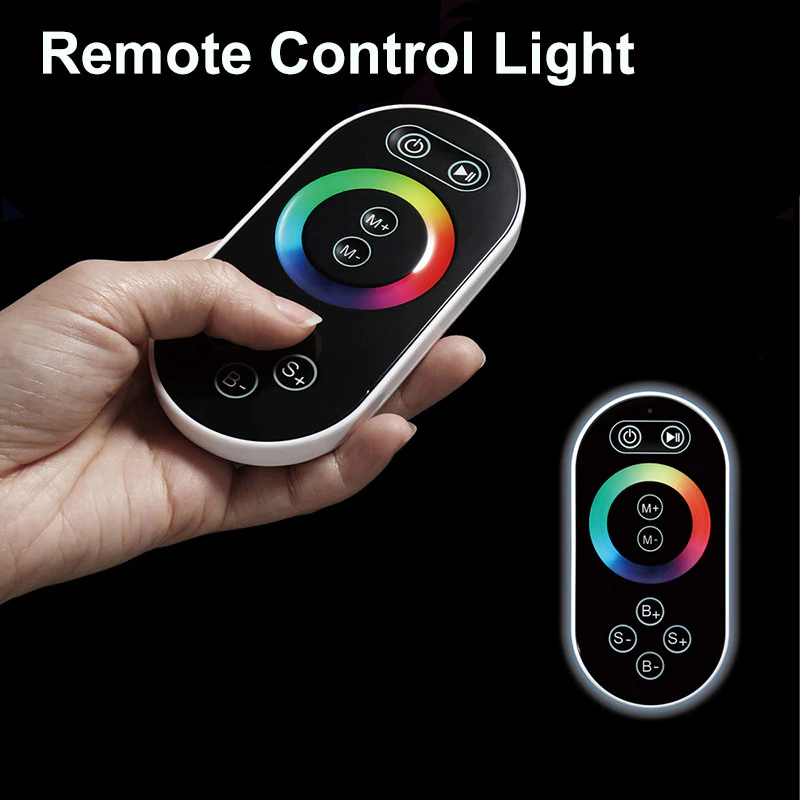 Fontana Luigi Ceiling Mount Rainfall Waterfall Phone and Remote LED Light Control Showerhead