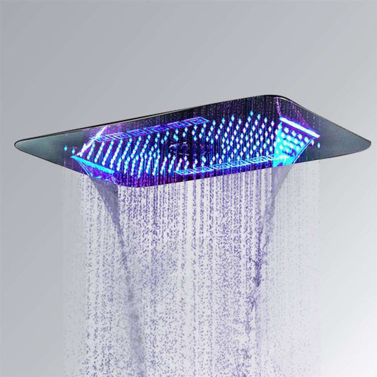Fontana Luigi Ceiling Mount Rainfall Waterfall Phone and Remote LED Light Control Showerhead