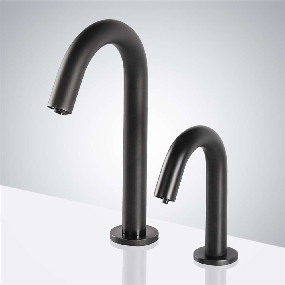 Fontana Marsala Touchless Motion Sensor Oil Rubbed Bronze Faucet and Automatic Deck Mount Soap Dispenser