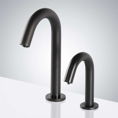 Fontana Marsala Touchless Motion Sensor Oil Rubbed Bronze Faucet and Automatic Deck Mount Soap Dispenser