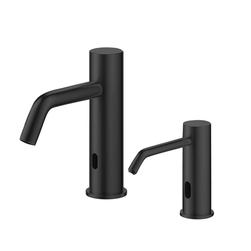 Fontana Matte Black Commercial Touchless Sensor Faucet & Touchless Soap Dispenser