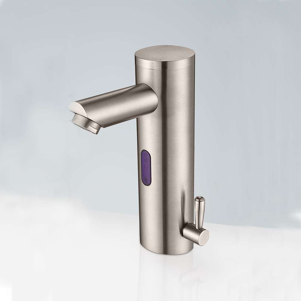 Fontana Melun Motion Sensor Brushed Nickel Faucet and Automatic Touchless Commercial Soap Dispenser