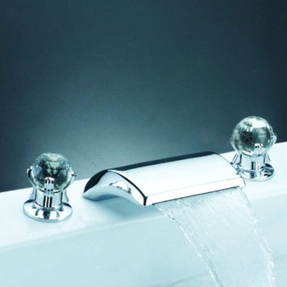 Fontana Millo Wide Spout Dual Handle Chrome Waterfall Bathtub Faucet