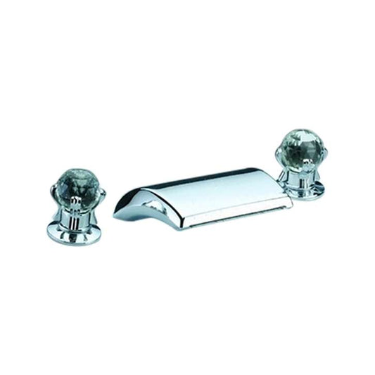 Fontana Millo Wide Spout Dual Handle Chrome Waterfall Bathtub Faucet