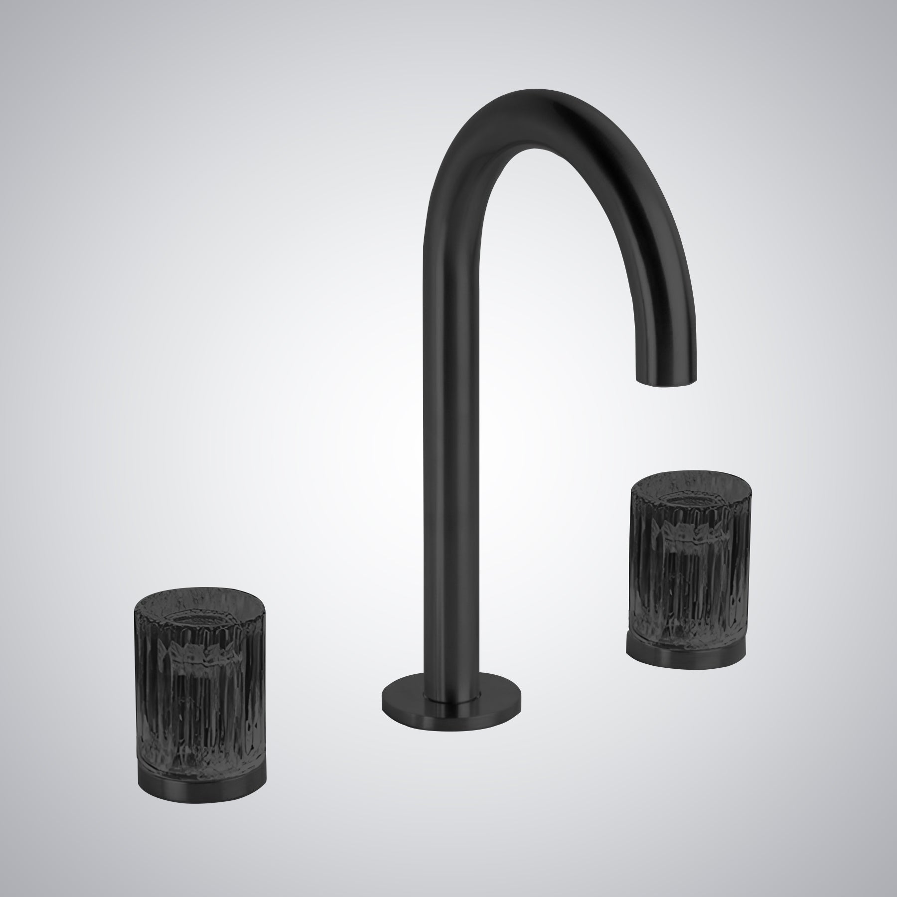 Fontana Mont De Marsan Dual Handle Brass Black Widespread Faucet